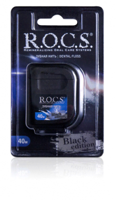 Купить рокс (r.o.c.s) зубная нить расширяющая рокс black edition 40м в Богородске