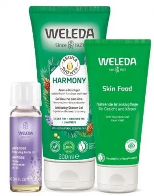 Купить weleda (веледа) набор relax&spa: гель для душа, 200мл+масло расслабляющее с лавандой, 10мл+крем для тела питательный, 75мл в Богородске