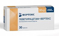 Купить леветирацетам-вертекс, таблетки покрытые пленочной оболочкой 250 мг, 30 шт в Богородске
