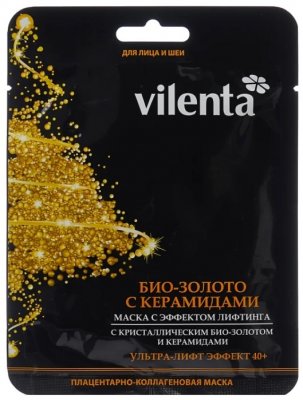 Купить vilenta (вилента) маска для лица и шеи тканевая эффект лифтинга с био-золотом керамиды в Богородске