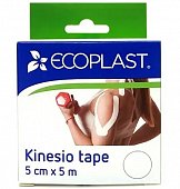 Купить ecoplast лента фиксирующая кензио тейп 5см х 5м белый в Богородске