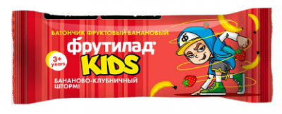 Купить батончик фрутилад kids фруктовый банановый с клубникой детский 3+, 25г в Богородске