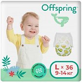 Купить offspring (оффспринг) подгузники-трусики детские размер l, 9-14 кг 36 шт авокадо в Богородске