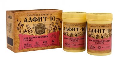 Купить фитосбор алфит-10, для нормализации сахара утренний вечерний, брикеты 120г бад в Богородске