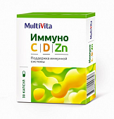 Купить multivita (мультивита) иммуно с,d,zn, капсулы 30шт бад в Богородске